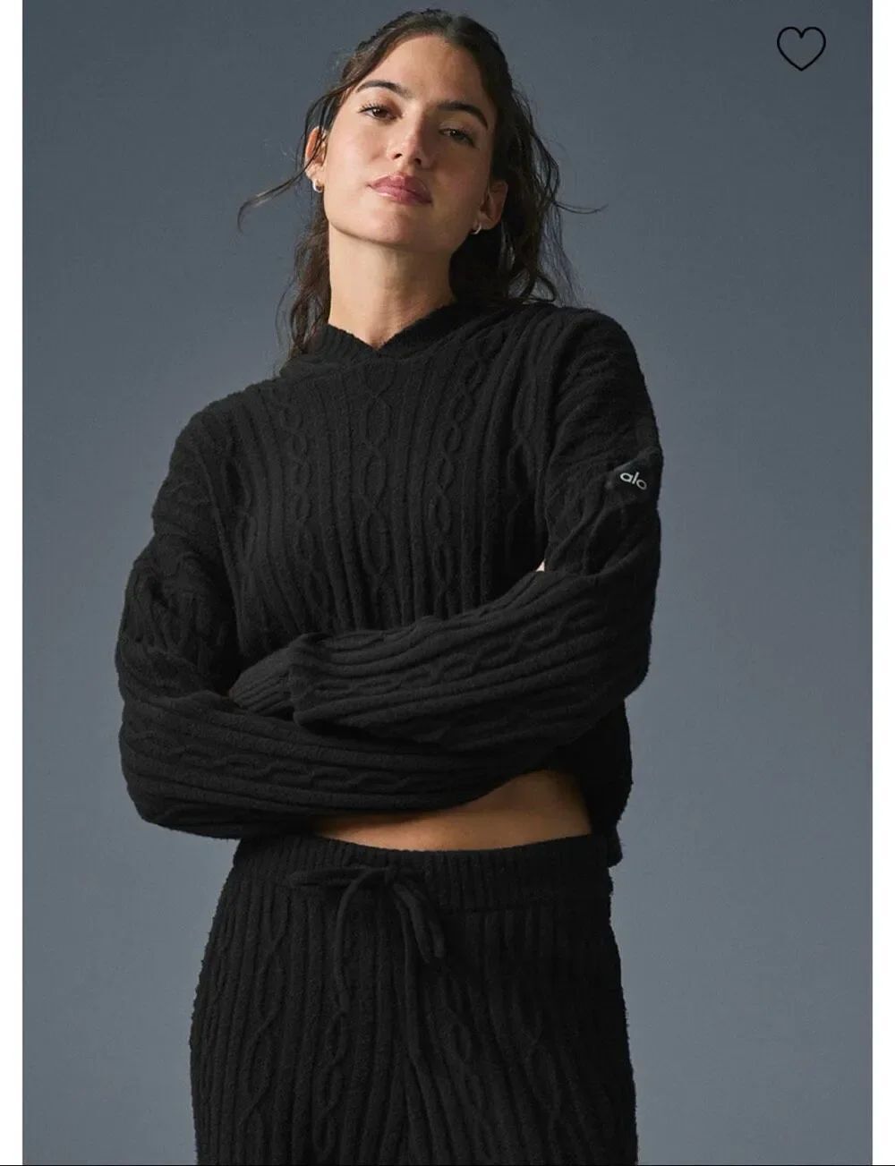 ALO Cable Knit Winter Bliss Hoodie